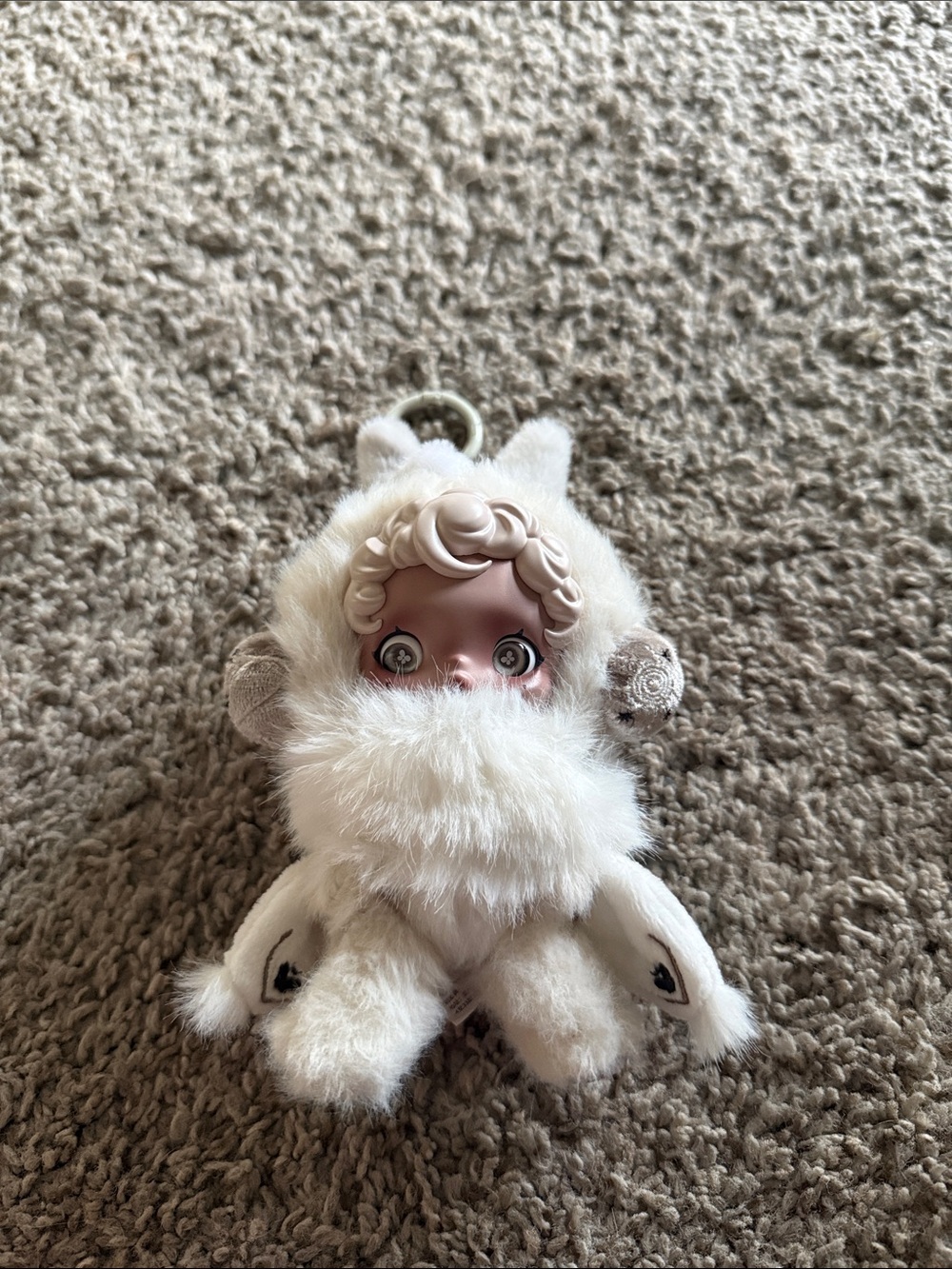 Popmart Skullpanda Mist White Fur Doll Keychain